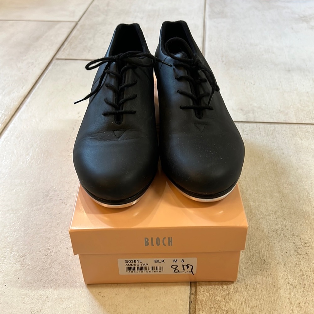 Bloch black leather adult tap shoes size 8 medium